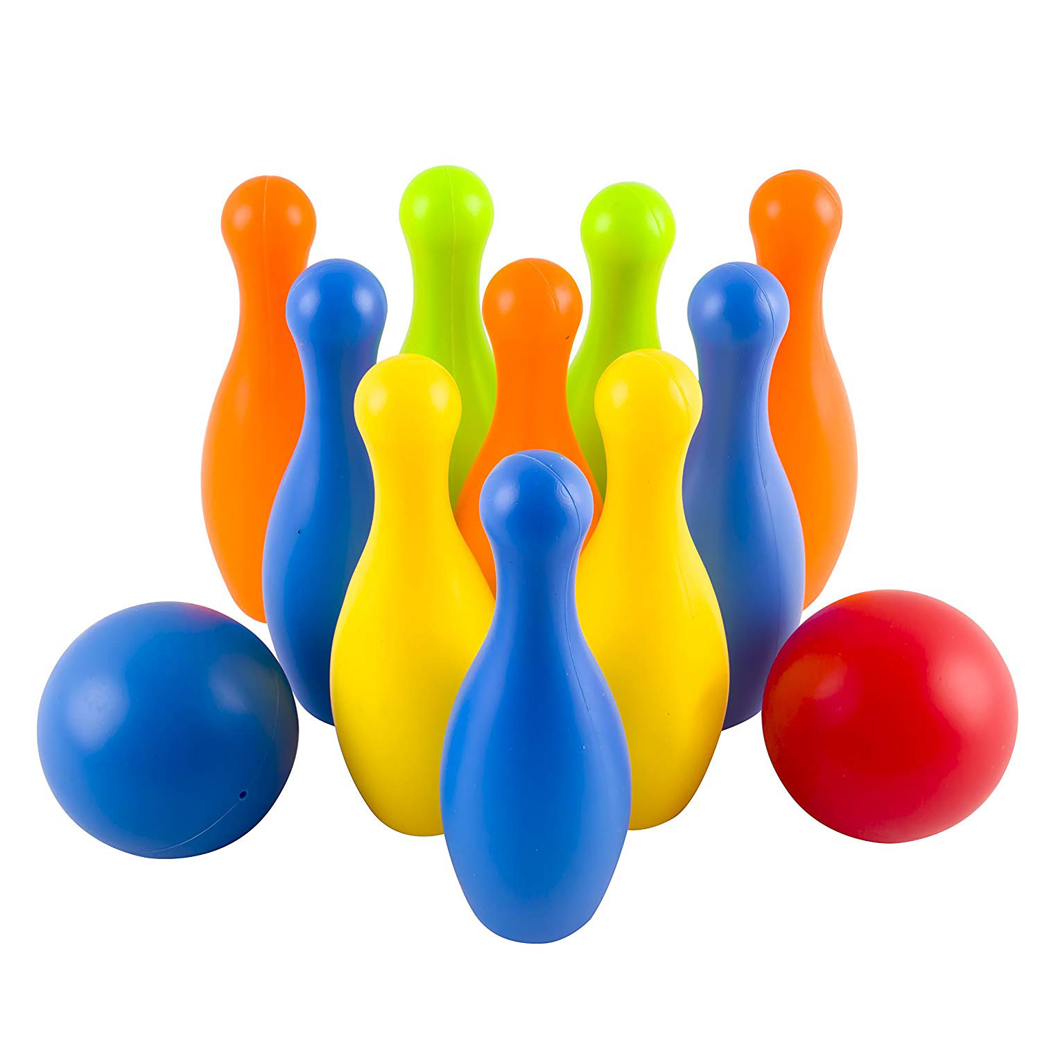 Toy Bowling Play Set Deluxe for Children Colorful 12 Piece 10 Pins 2 Balls Carrying Case Children's Educational Early Development Sport Safe Game for Ages 2 3 4 5 Year Old Toddlers Unisex boy or girl