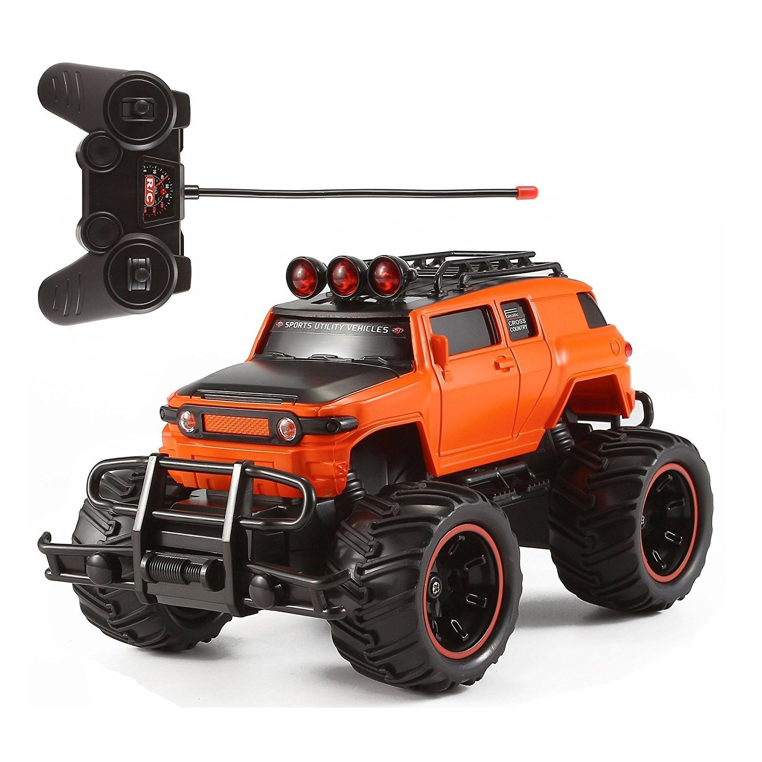 RC Monster Truck Toy Remote Control RTR Electric Vehicle Off Road High Speed Race Car 1:20 Scale Radio Controlled Orange Color