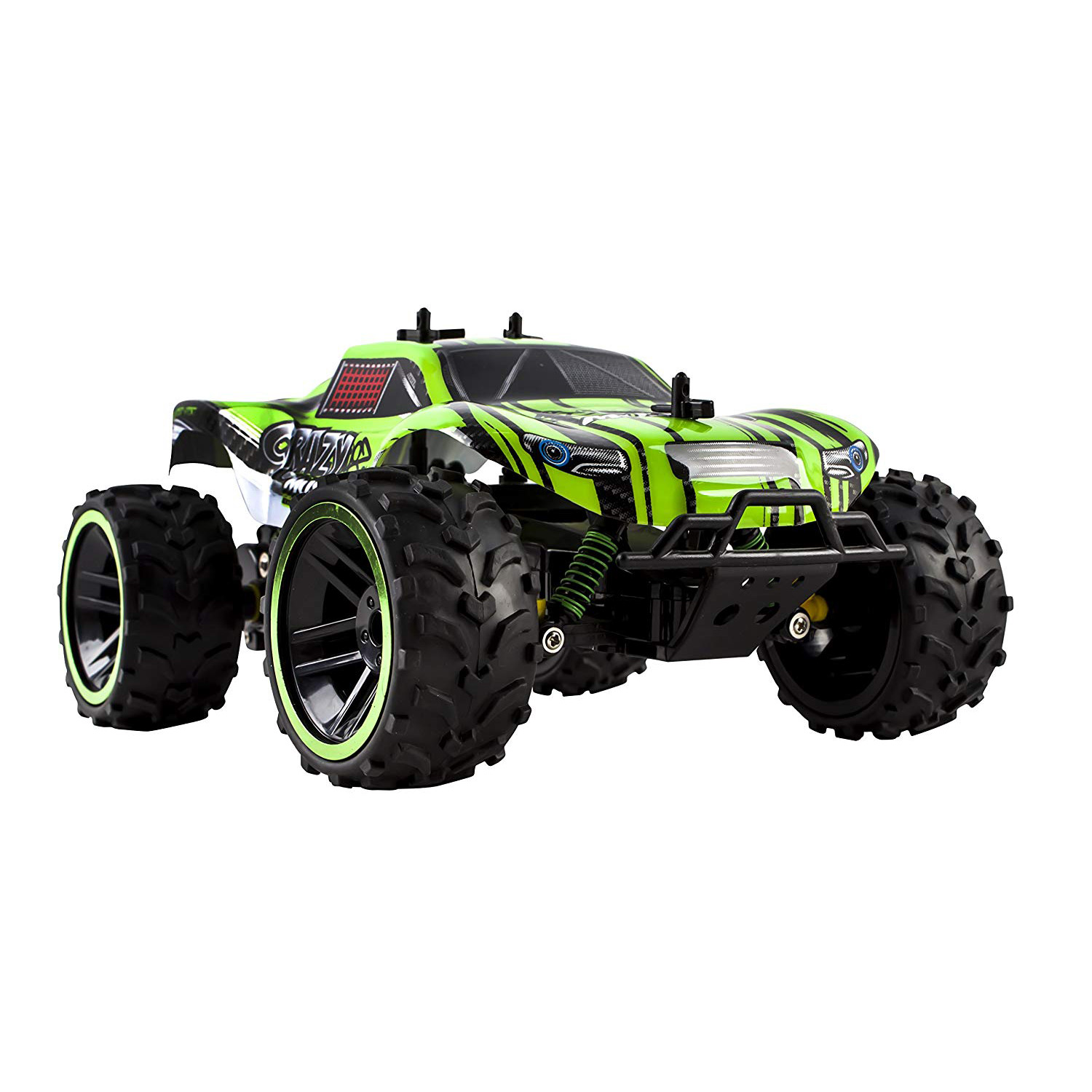 Speed Muscle RC Buggy 2.4Ghz 1:16 Scale Remote Control Truggy Ready to Run With Working Suspension And Spring Shock Absorbers for Indoor Outdoor And Off-Road Use Strong Build Toy (Green)