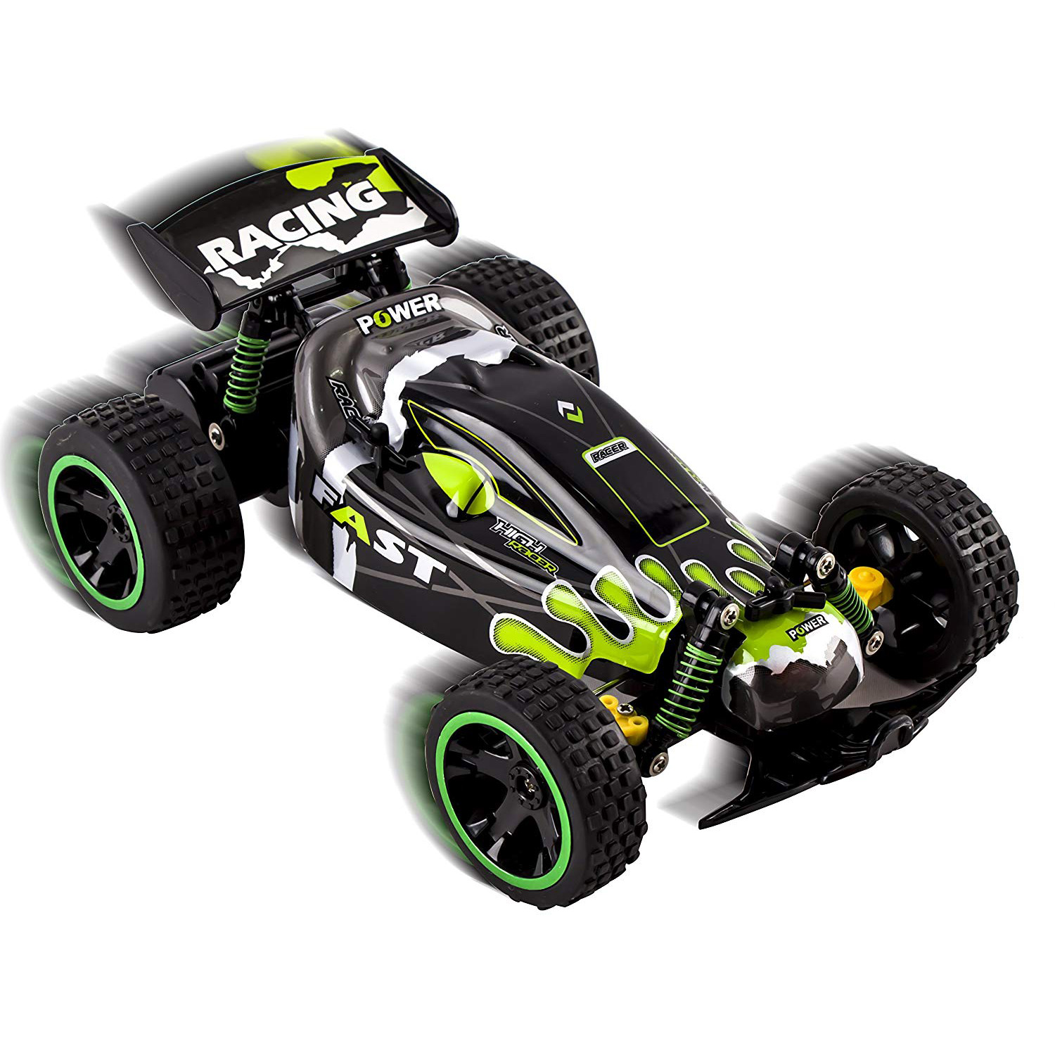 RC Buggy Truck 24Ghz System 118 Scale Remote Control High Speed Power With Working Off-Road Suspension Ready to Run Indoor And Outdoor Radio Car Toy Green