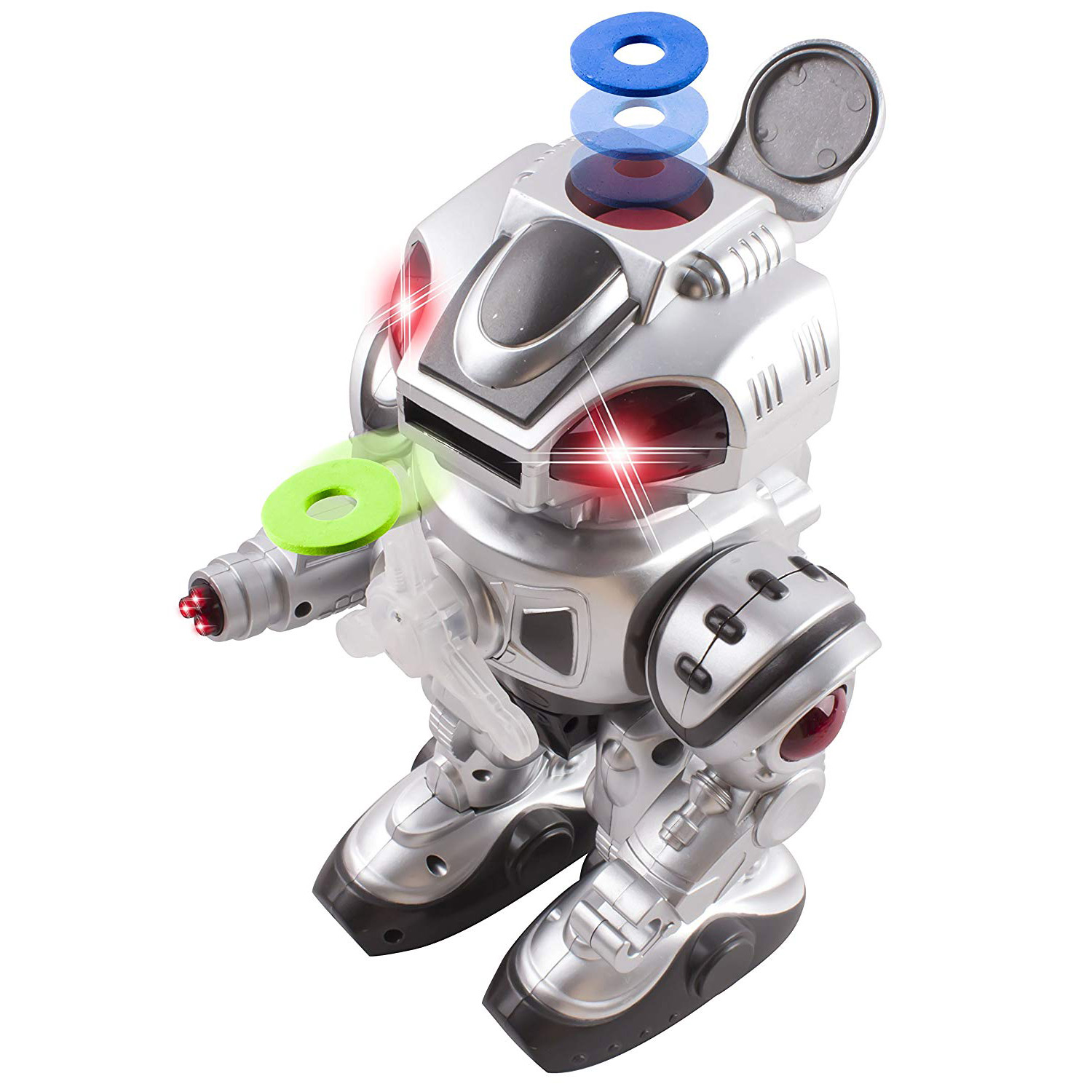 Toy Walking Robot With Shooting Disc Lights And Sound Kids Action Android KD08B 