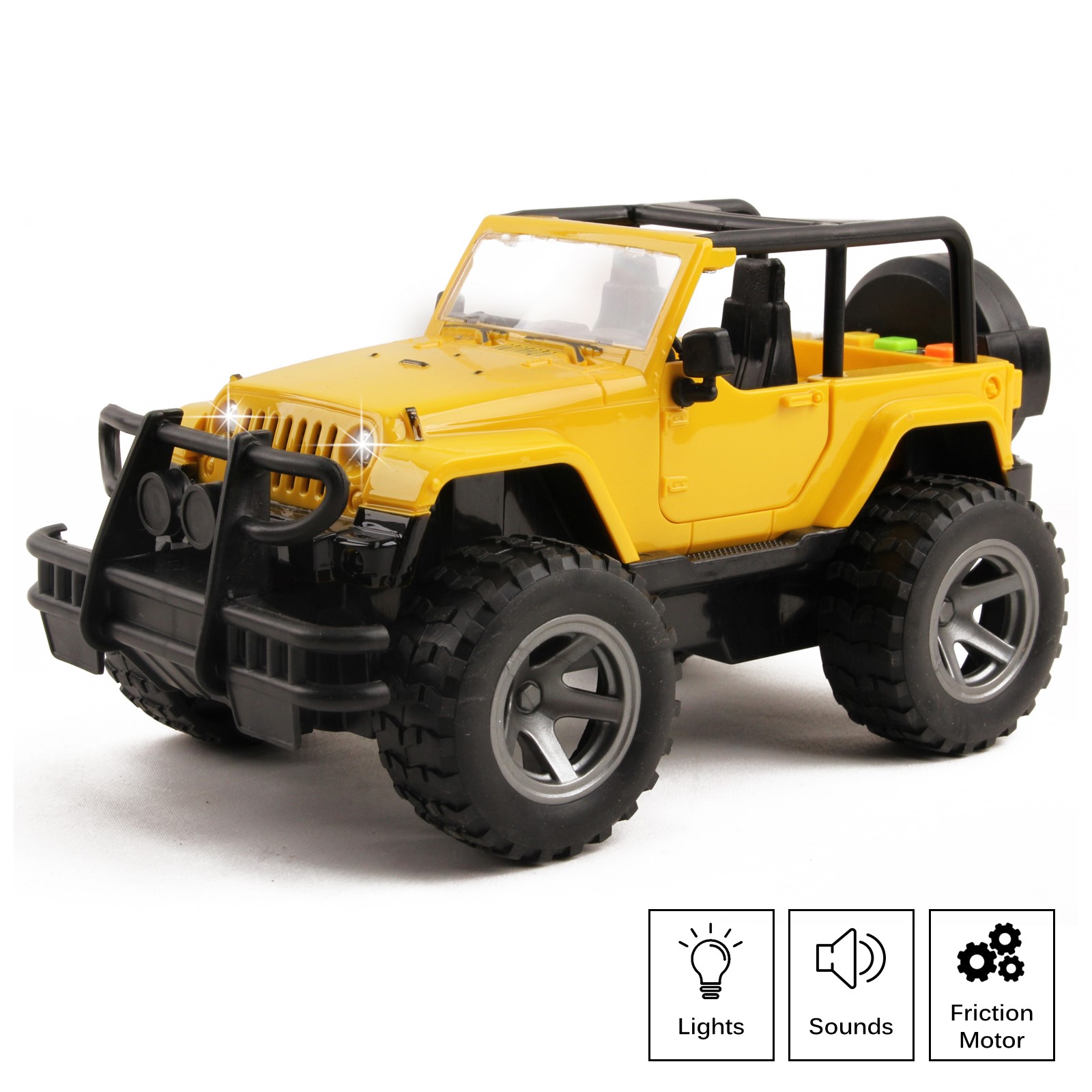 Off-Road Truck Friction Powered SUV 1:16 Scale With Lights And Sounds Doors Open Kids Push And Go Action Realistic Toy Vehicle Imagination Pretend Play Car Great Gift For Children Boys Girls