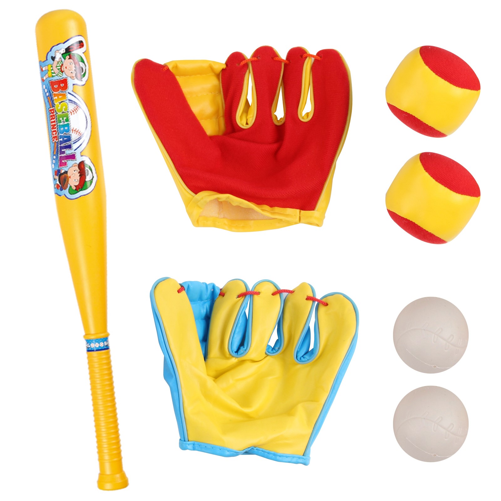 Baseball Set For Toddlers And Kids Practice Game Includes 1 Bat 2 Mitts 4 Balls Perfect Gift For Children Boys Girls To Improve Batting Skills Sports Toys Tee Game T-Ball